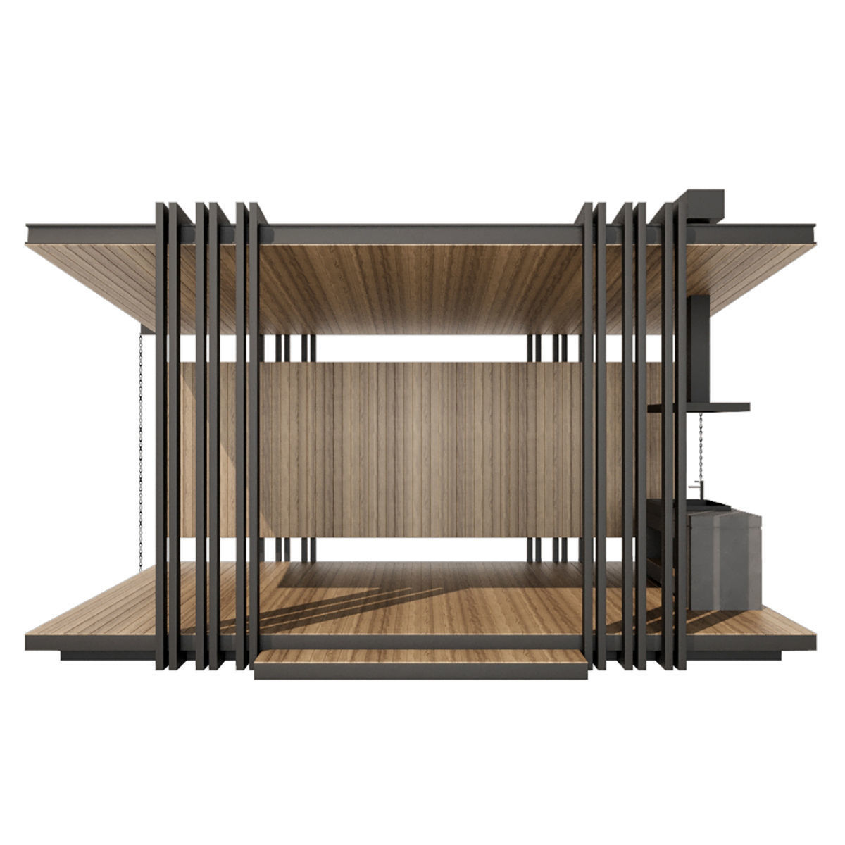 Pergola Barbecue 1 3D model_2