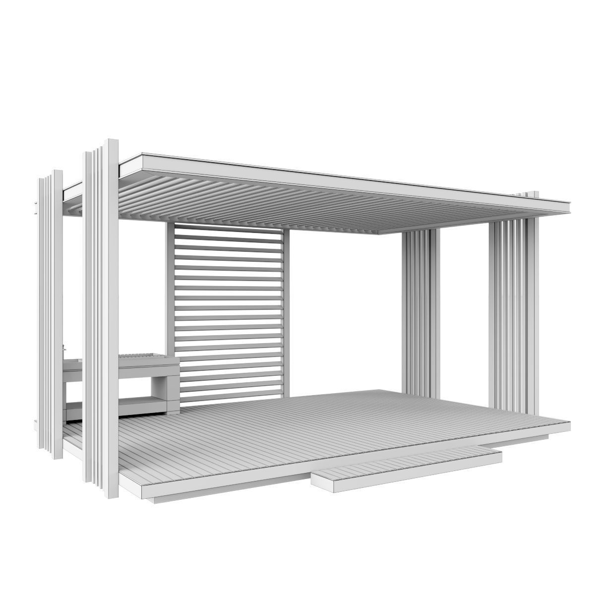 Pergola Barbecue 2 3D model_3