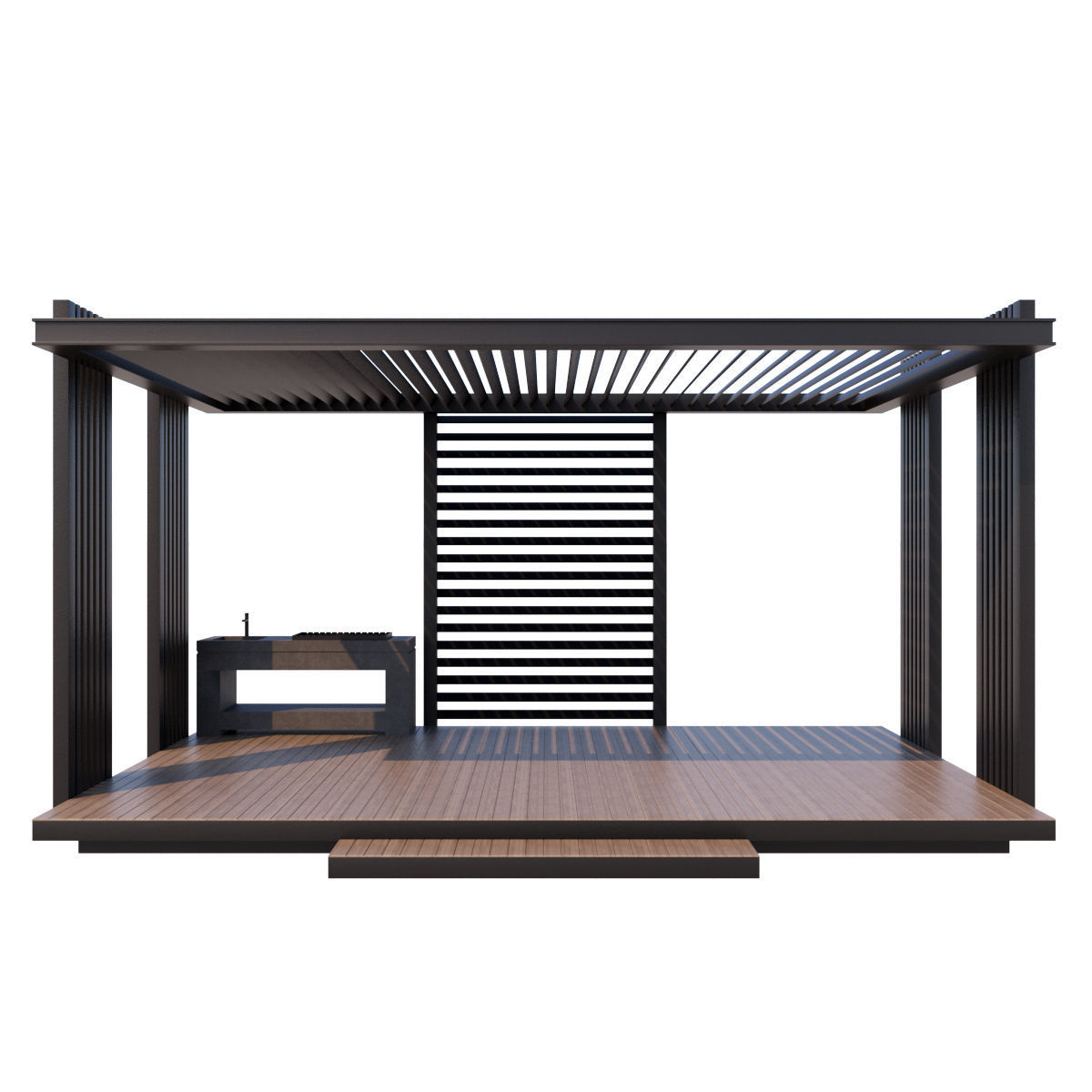 Pergola Barbecue 2 3D model_1