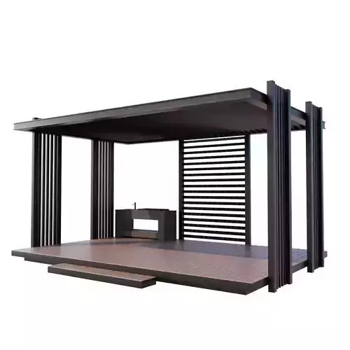 Pergola Barbecue 2 3D model