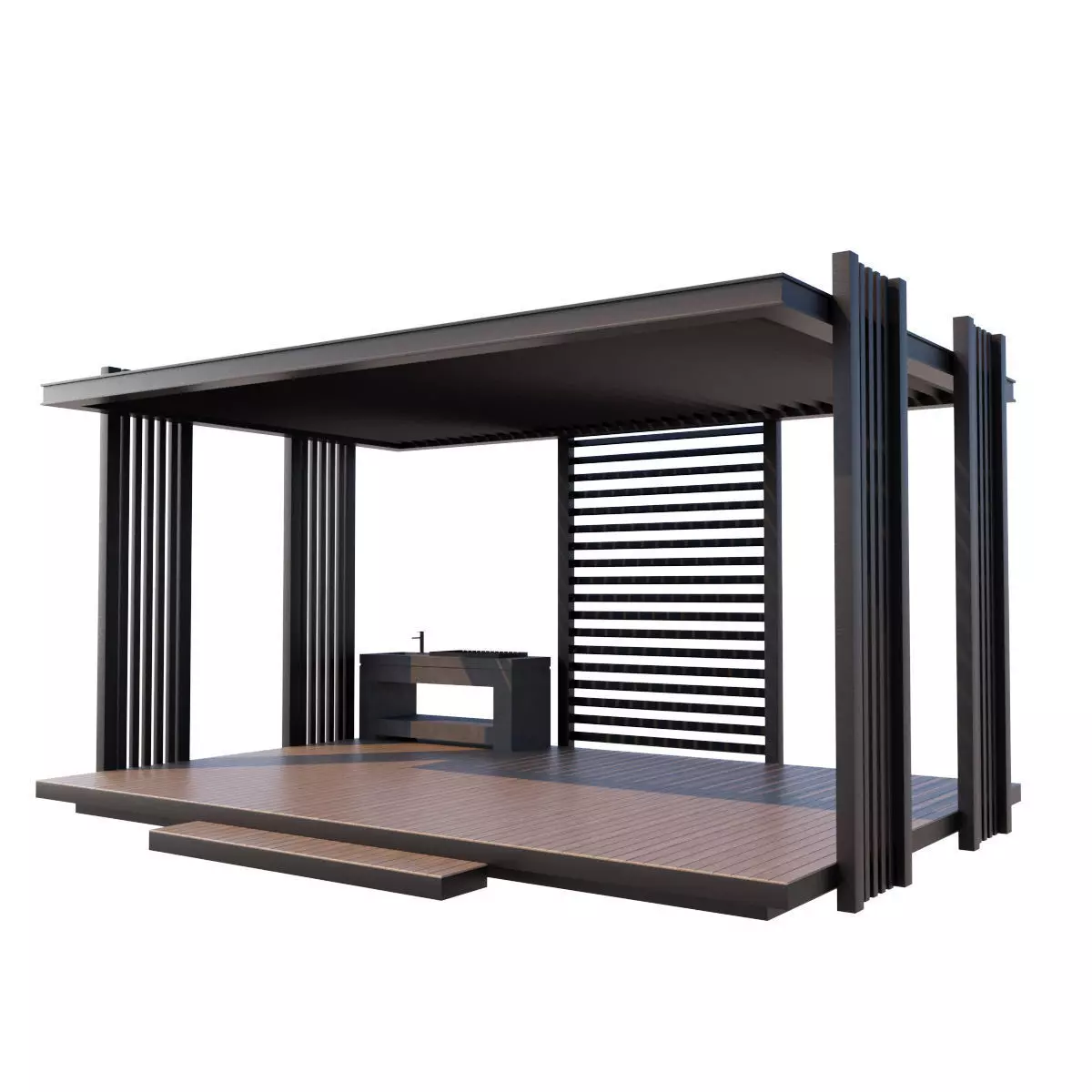 Pergola Barbecue 2 3D model_0