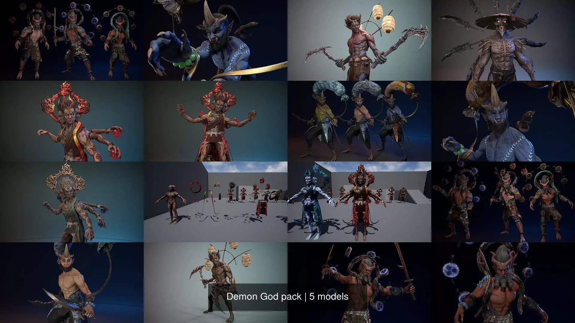 Demon God pack 3D Model Collection_9