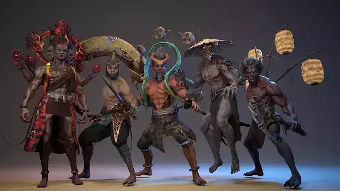 Demon God pack 3D Model Collection