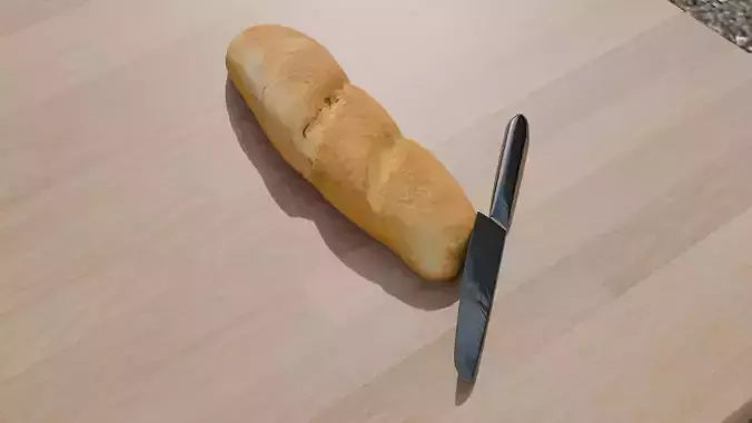 bread baguette 3D model