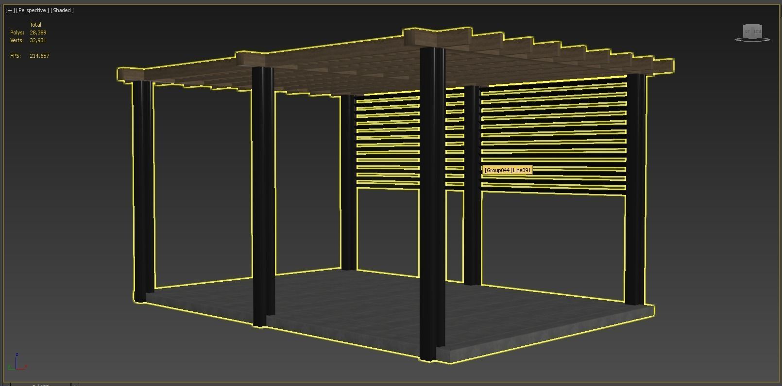 Pergola Barbecue 5 3D model_6