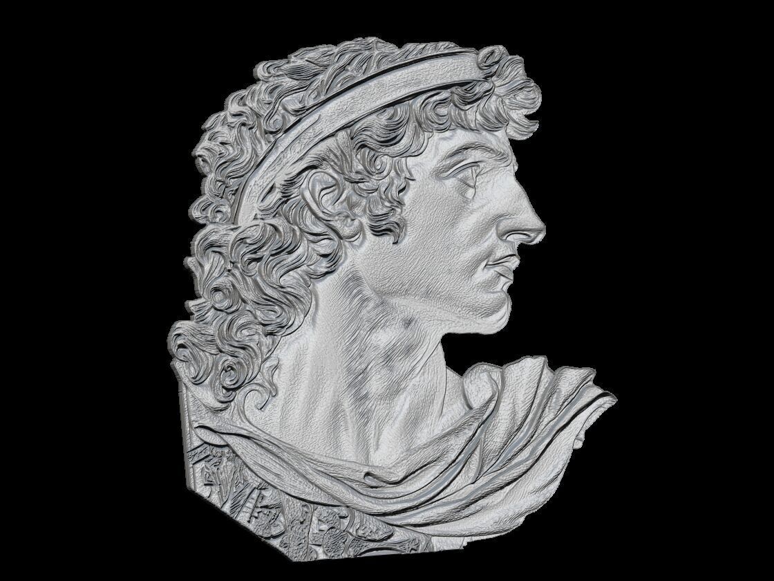 Alexander the Great reliaf 3D print model_2