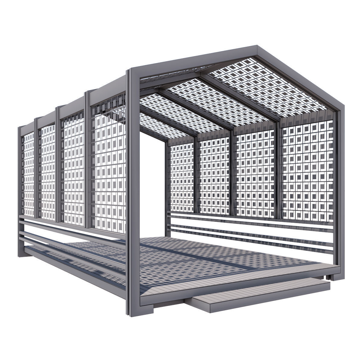 Pergola Barbecue 6 3D model_3
