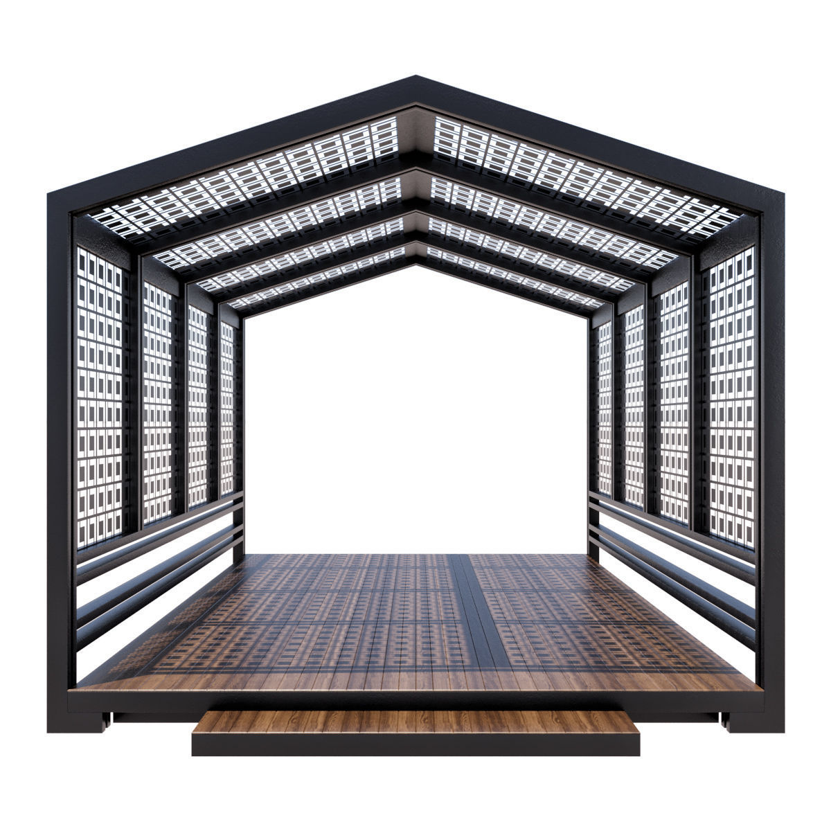 Pergola Barbecue 6 3D model_2