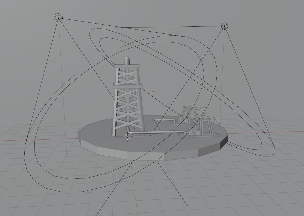 Low Poly Oil Rig Low-poly 3D model_4
