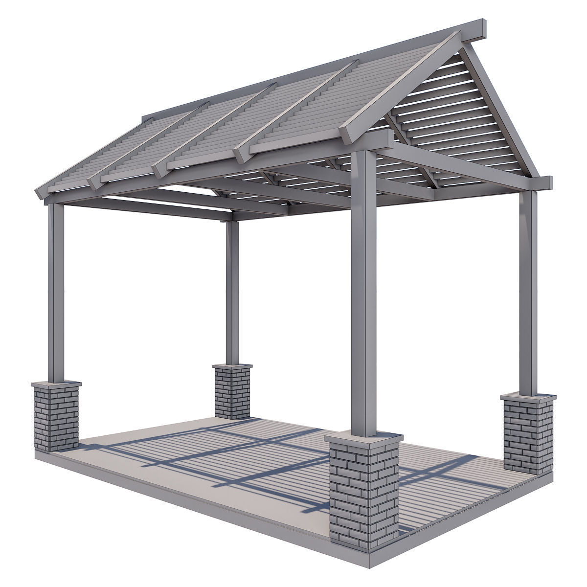 Pergola Barbecue 8 3D model_7