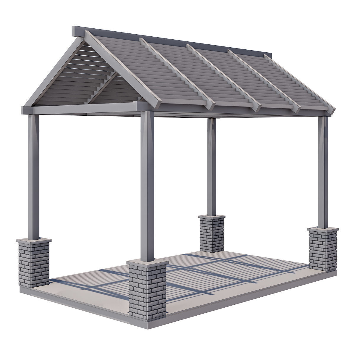 Pergola Barbecue 8 3D model_4