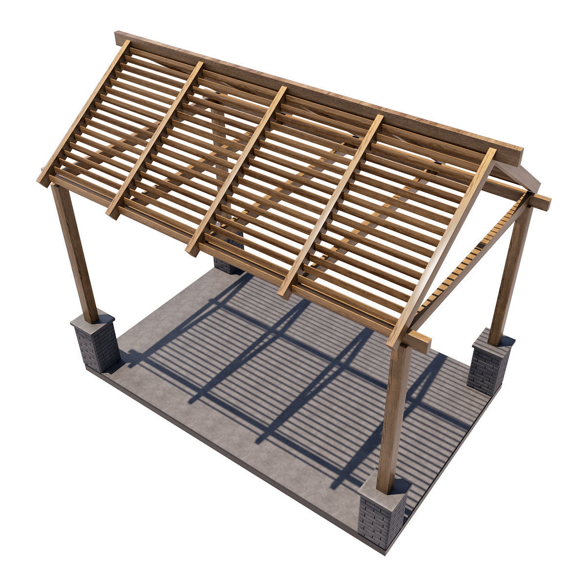 Pergola Barbecue 8 3D model_2