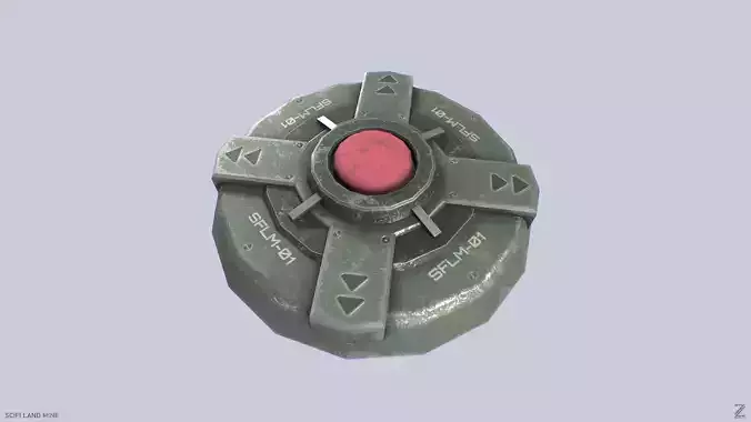 Sci fi land mine Low-poly 3D model Sci fi land mine Low-poly 3D model