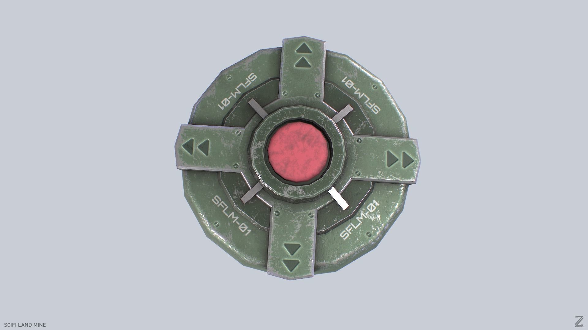 Sci fi land mine Low-poly 3D model_6