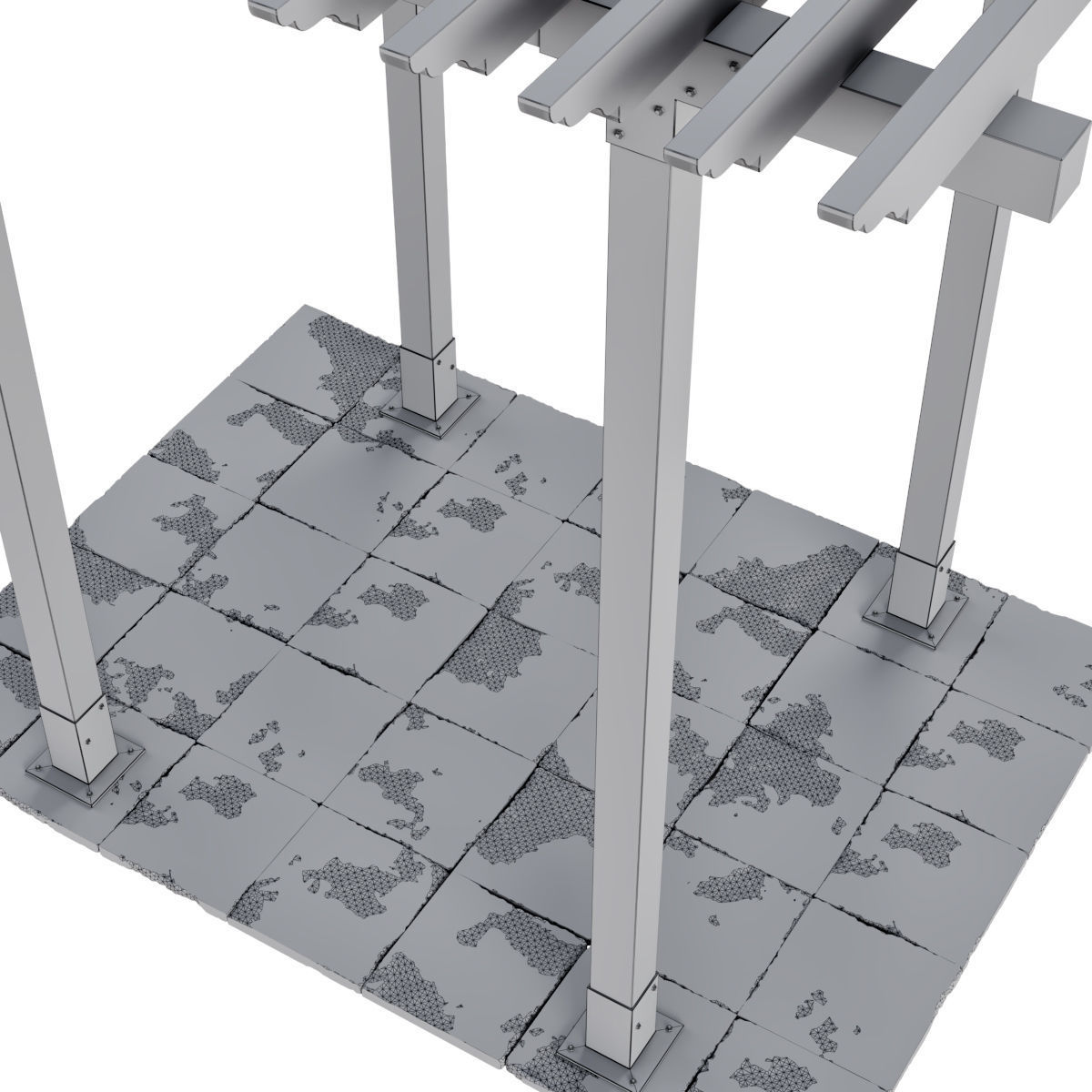 Pergola Barbecue 10 3D model_4