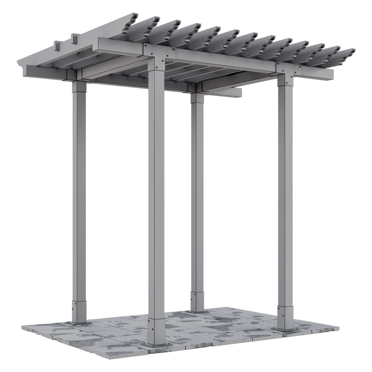 Pergola Barbecue 10 3D model_6