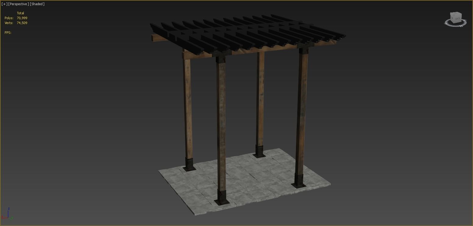 Pergola Barbecue 10 3D model_7