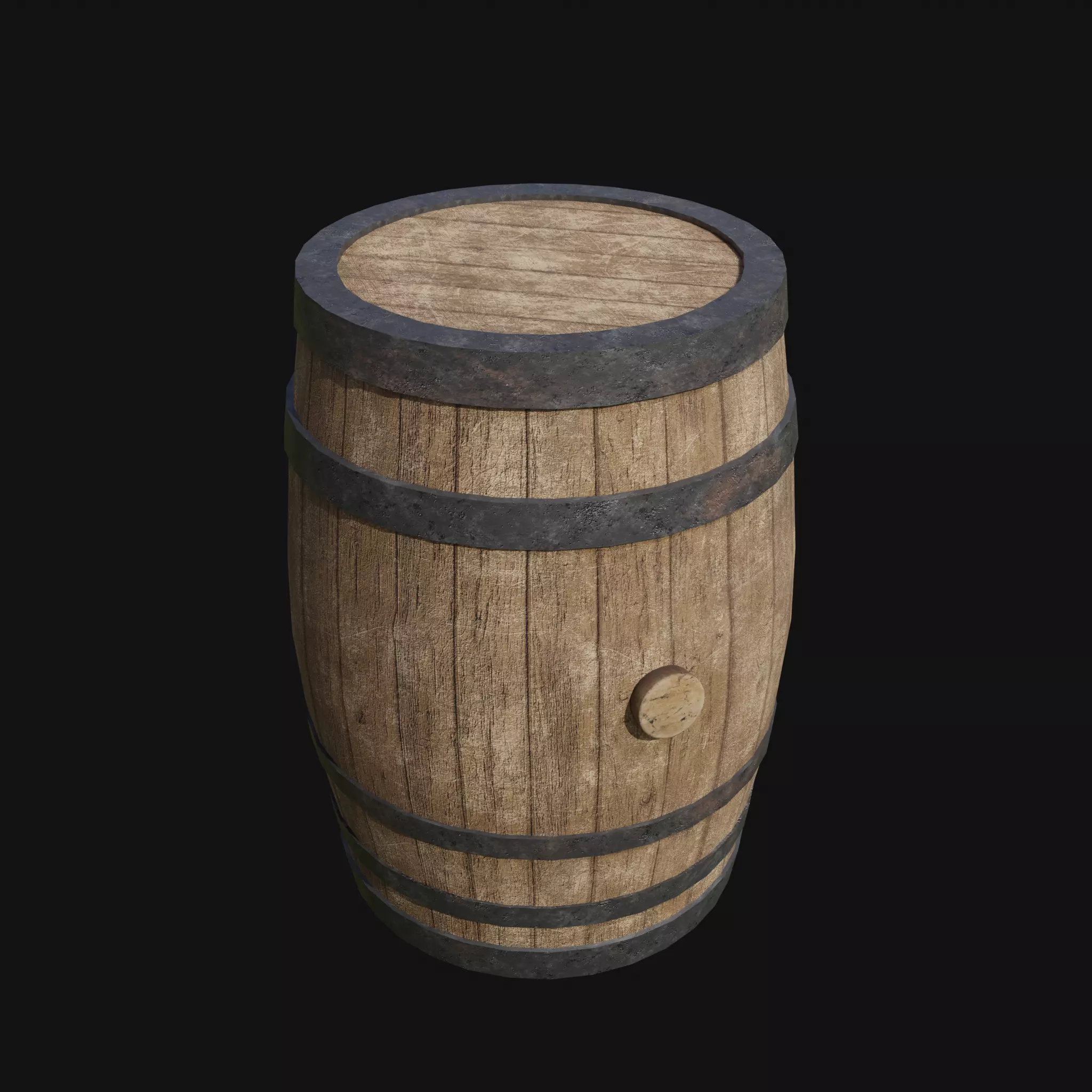 Wooden Barrel Free low-poly 3D model