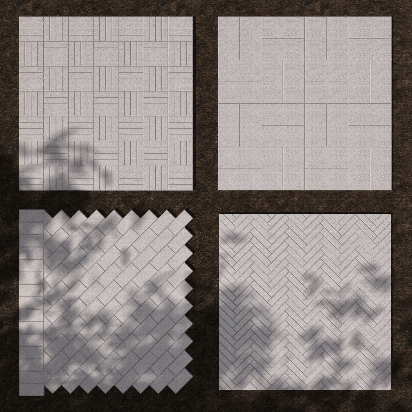Paving stones 9 types 3D model_1