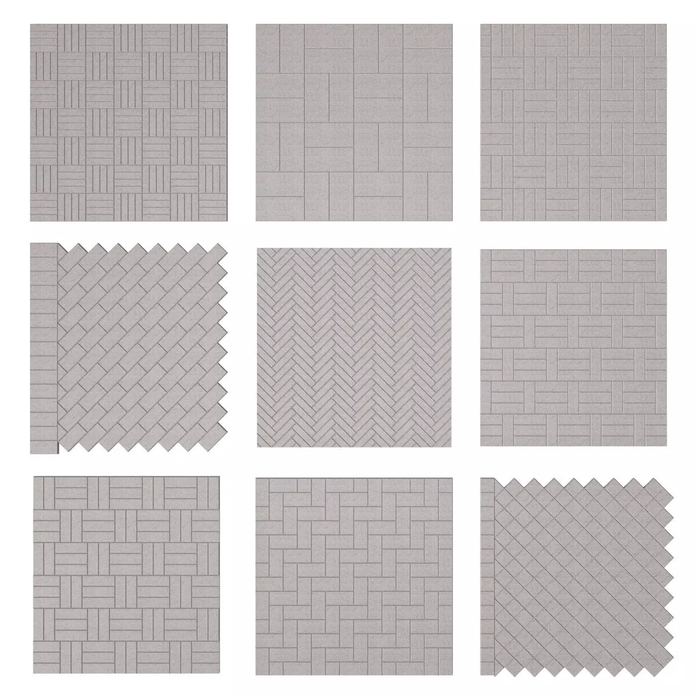 Paving stones 9 types 3D model_0
