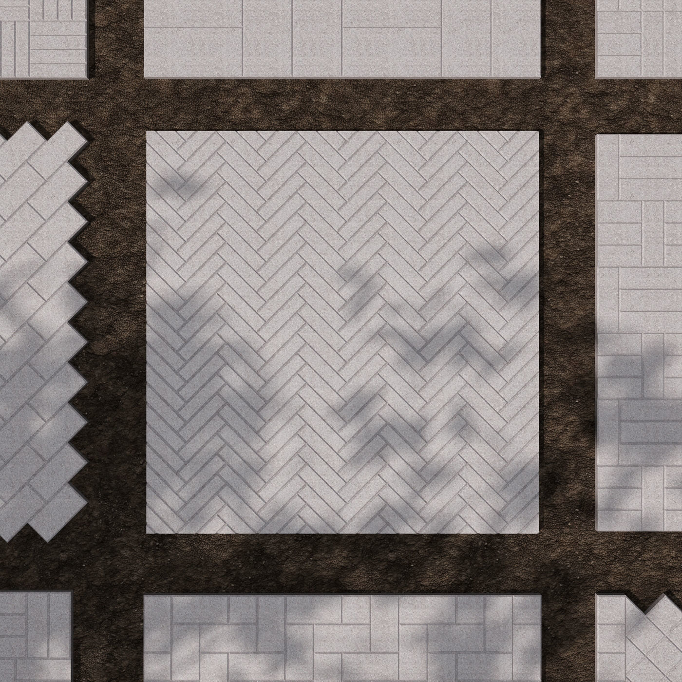 Paving stones 9 types 3D model_5
