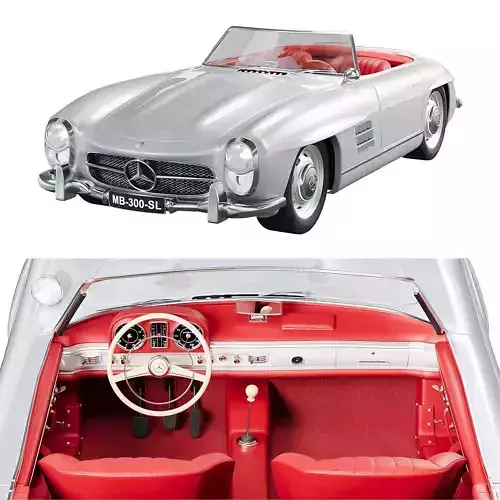 Mersedes Benz 300 SL roadster Low-poly 3D model