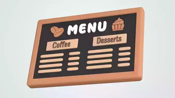 Menu Board 3D Icon 3D model