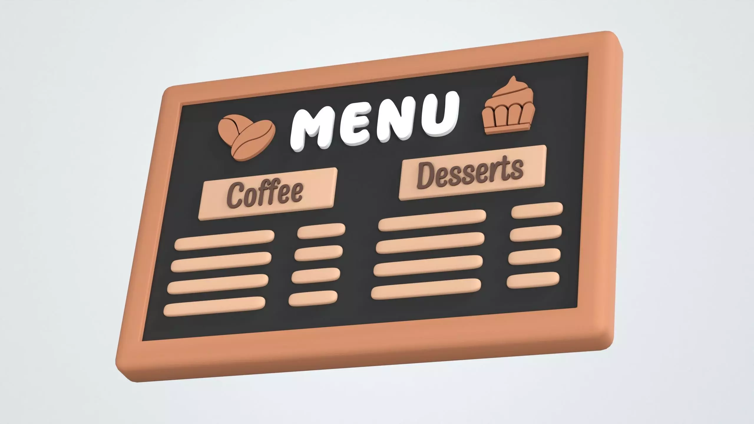 Menu Board 3D Icon 3D model_0