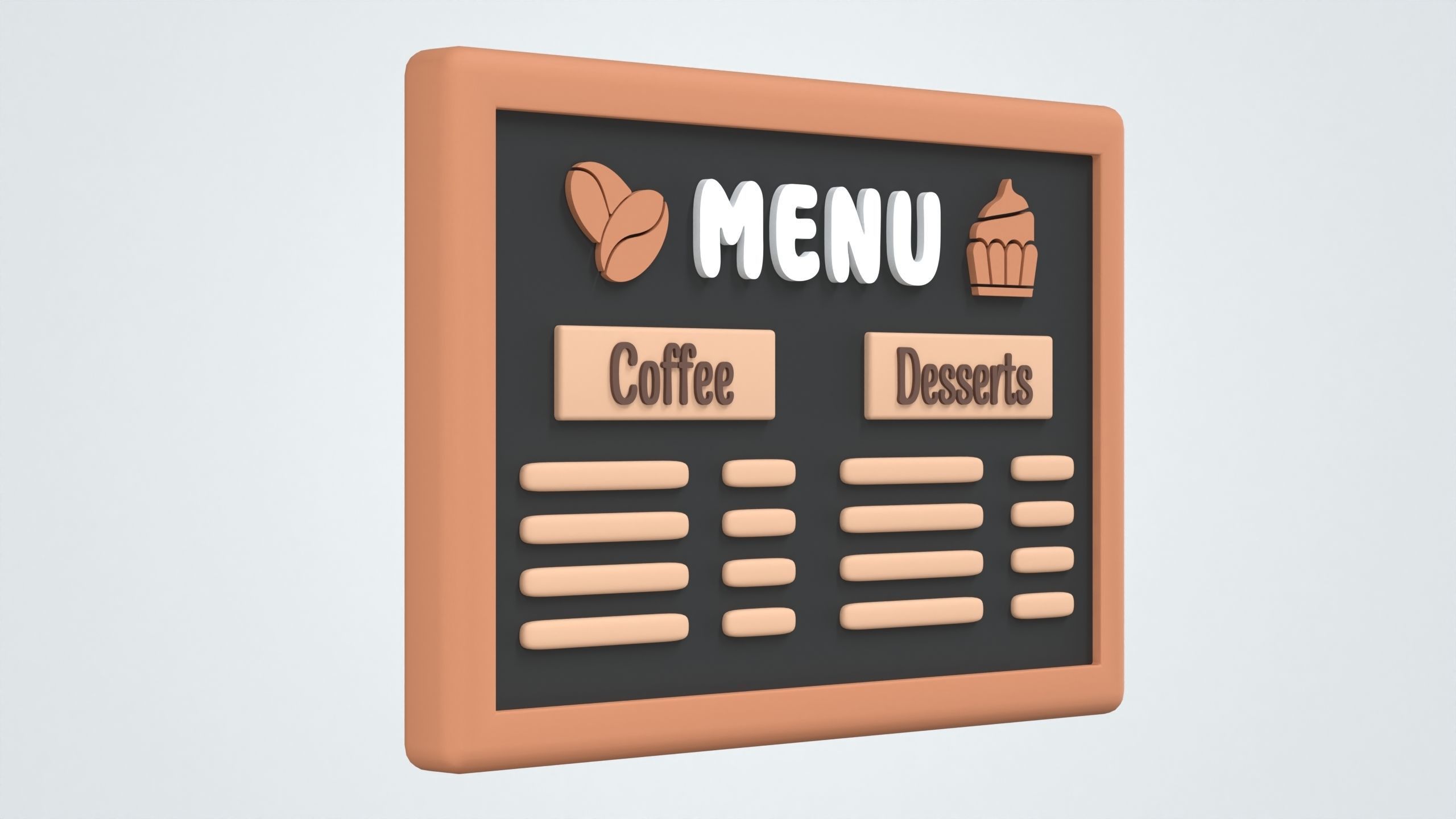 Menu Board 3D Icon 3D model_2