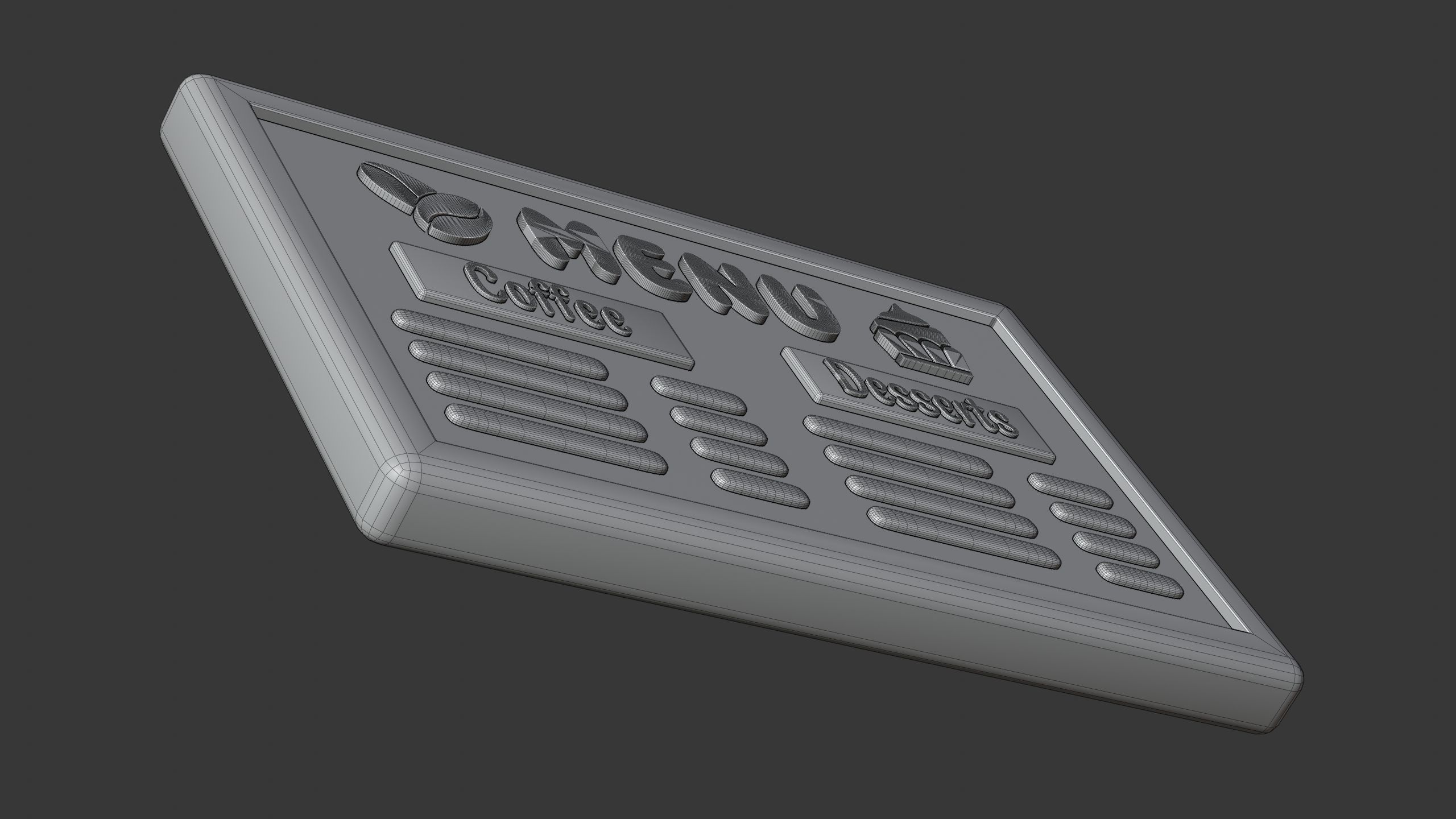 Menu Board 3D Icon 3D model_6