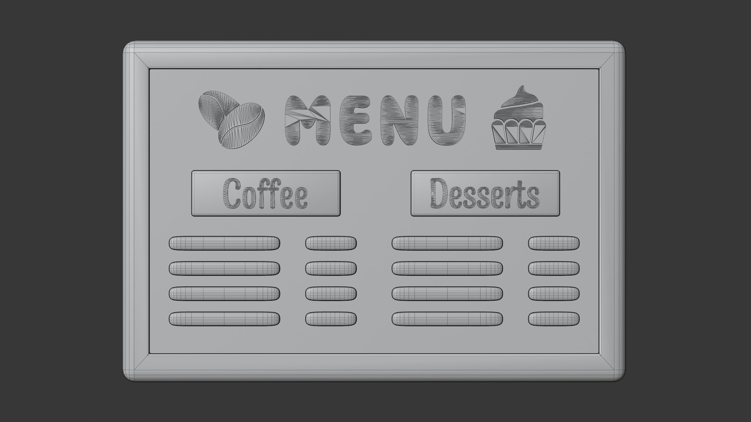 Menu Board 3D Icon 3D model_5