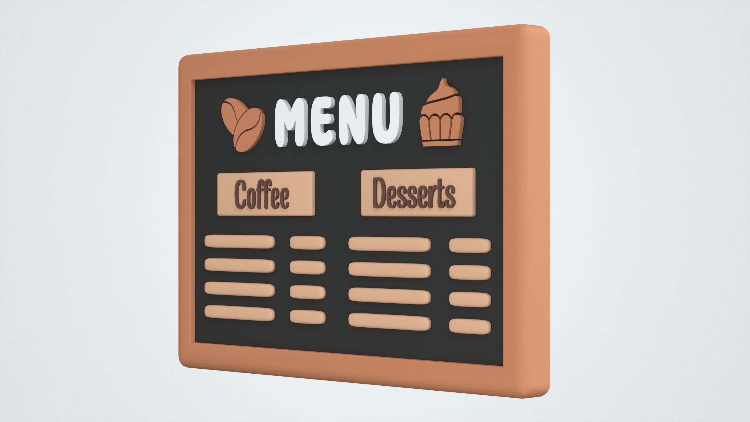 Menu Board 3D Icon 3D model_3