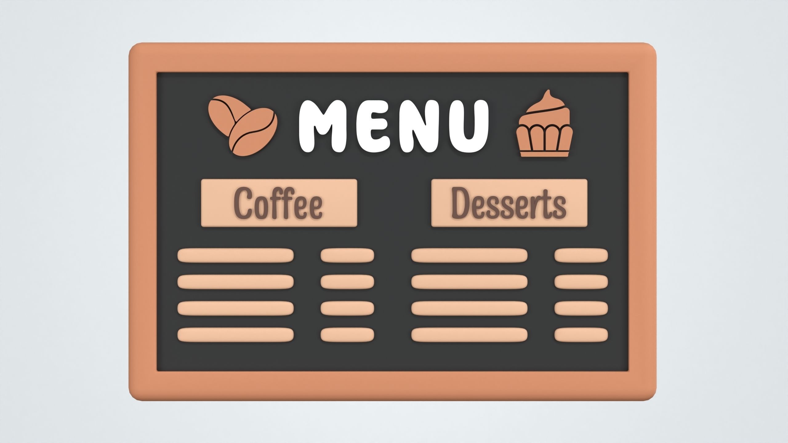 Menu Board 3D Icon 3D model_1