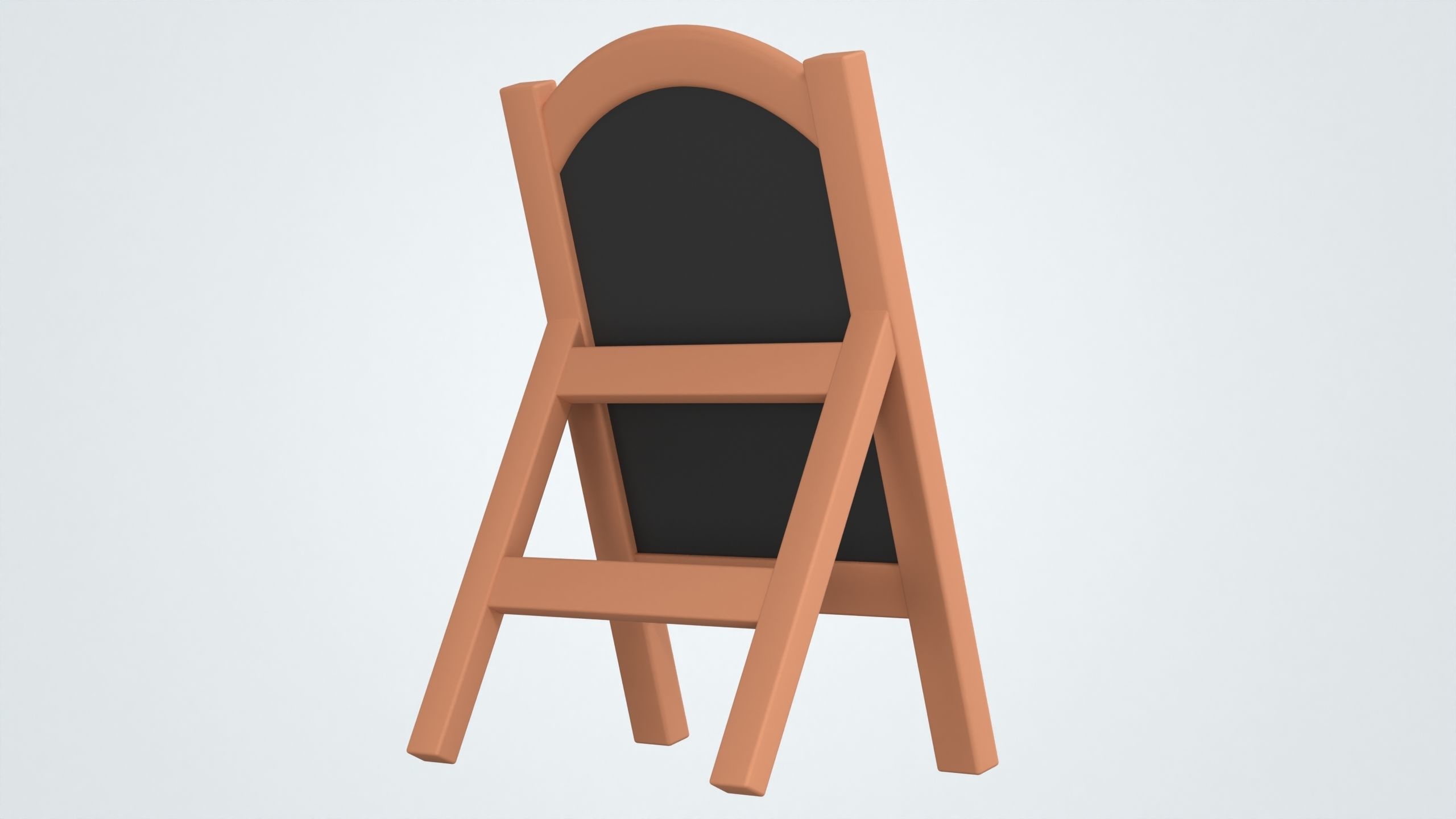 Coffee Shop Wooden Signboard Stand 3D model_5