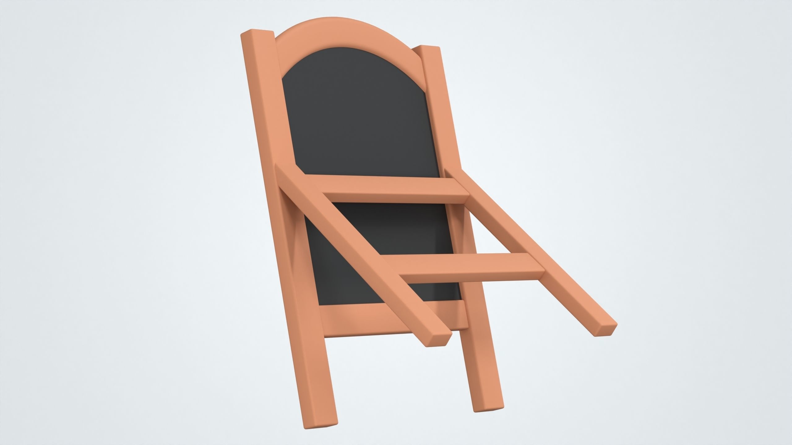 Coffee Shop Wooden Signboard Stand 3D model_4