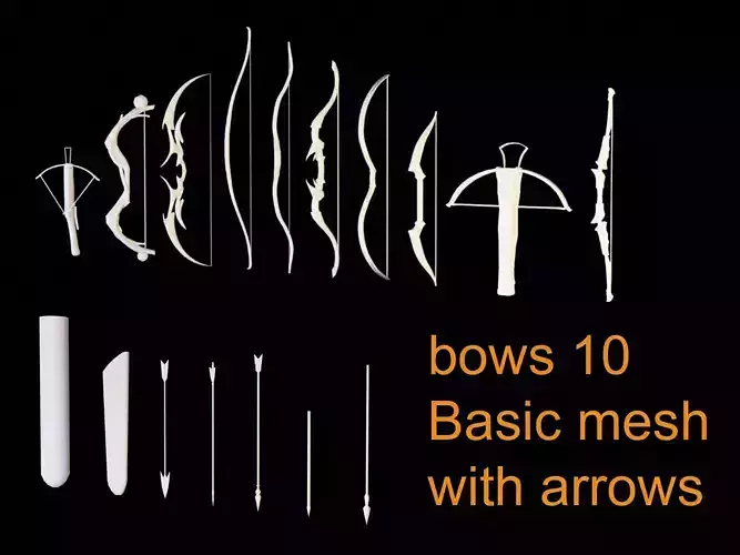 bows archer Low-poly 3D model