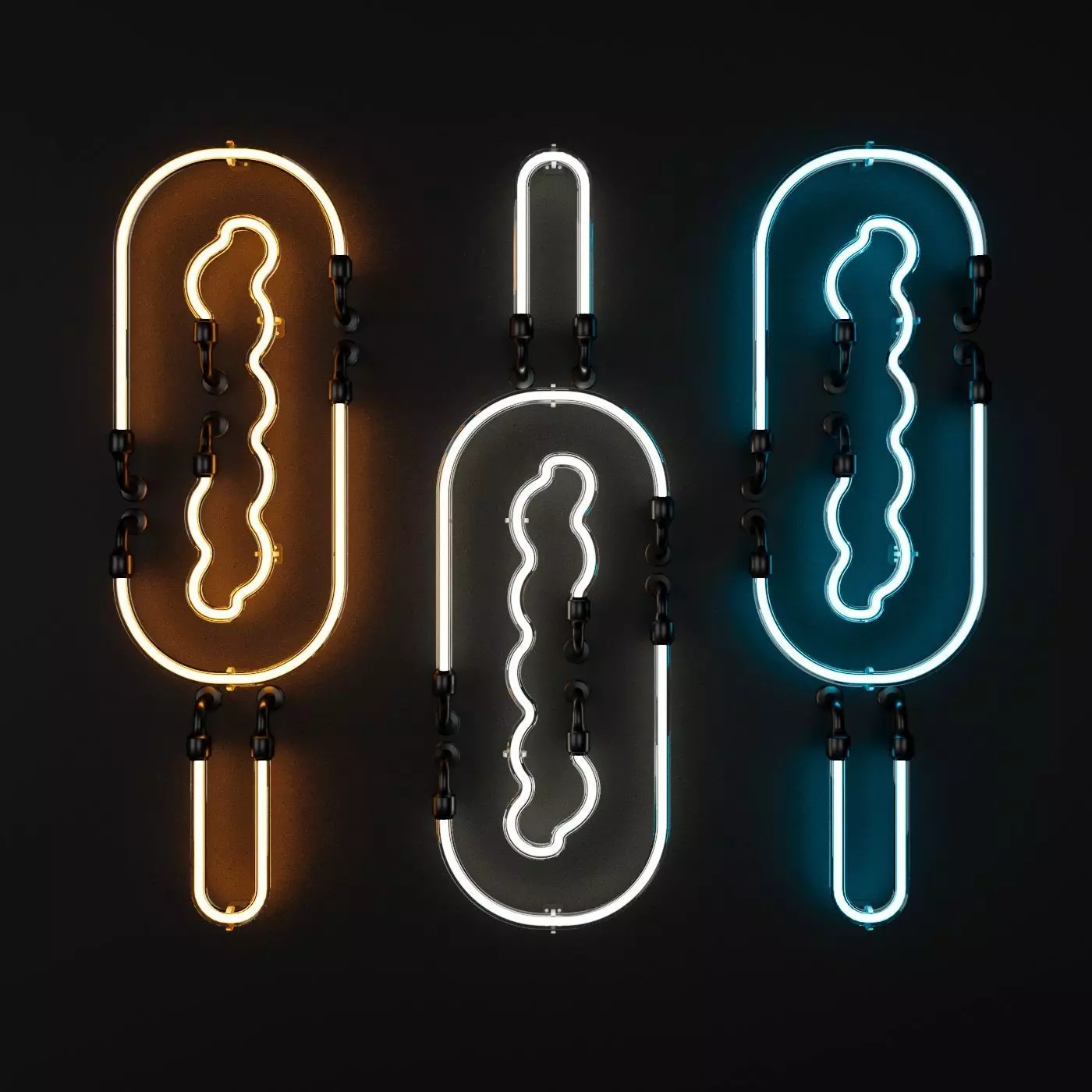 Ice Cream neon 3D model_0