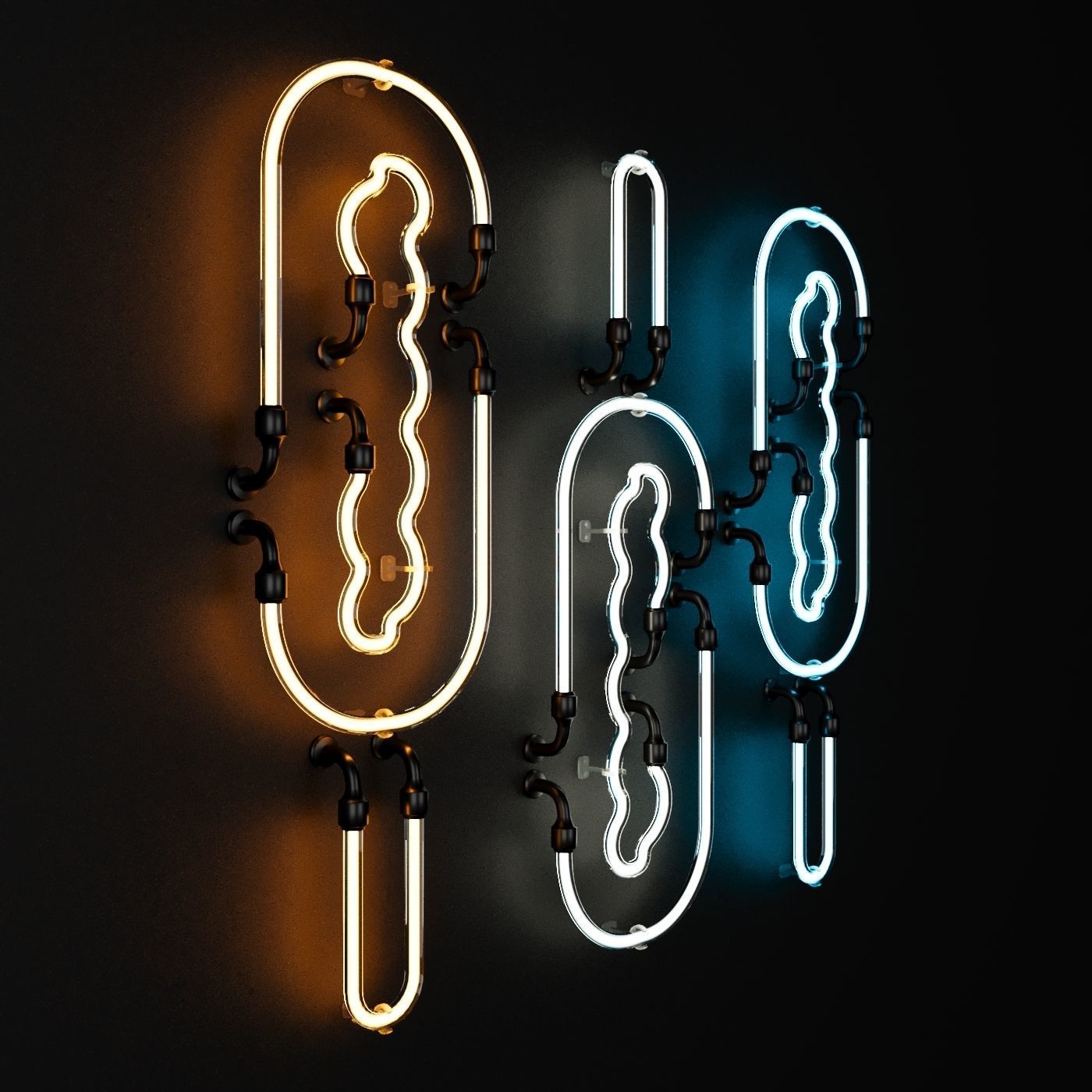 Ice Cream neon 3D model_2