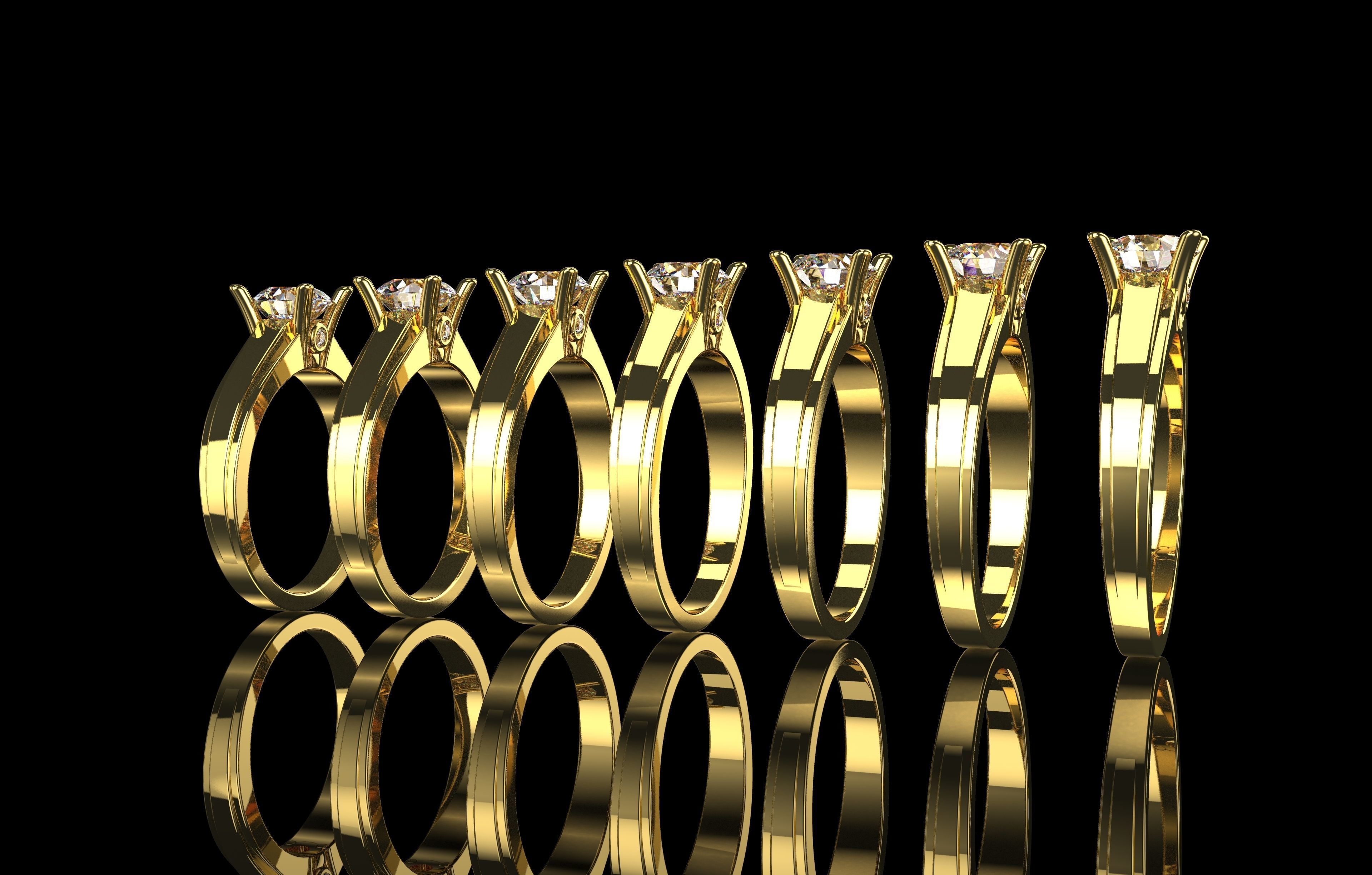 Solitaire Ring Collection   3D print model_3
