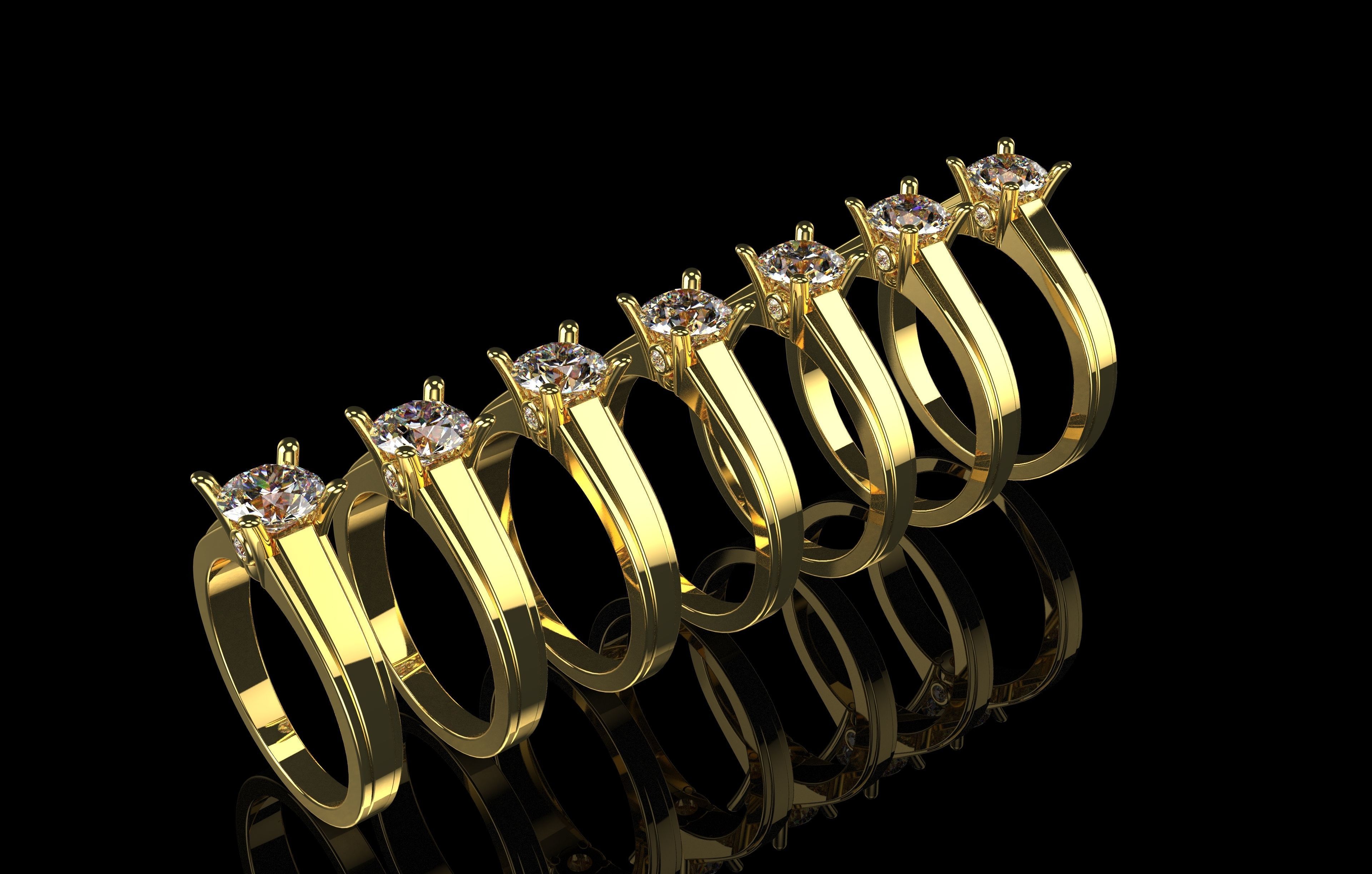 Solitaire Ring Collection   3D print model_5