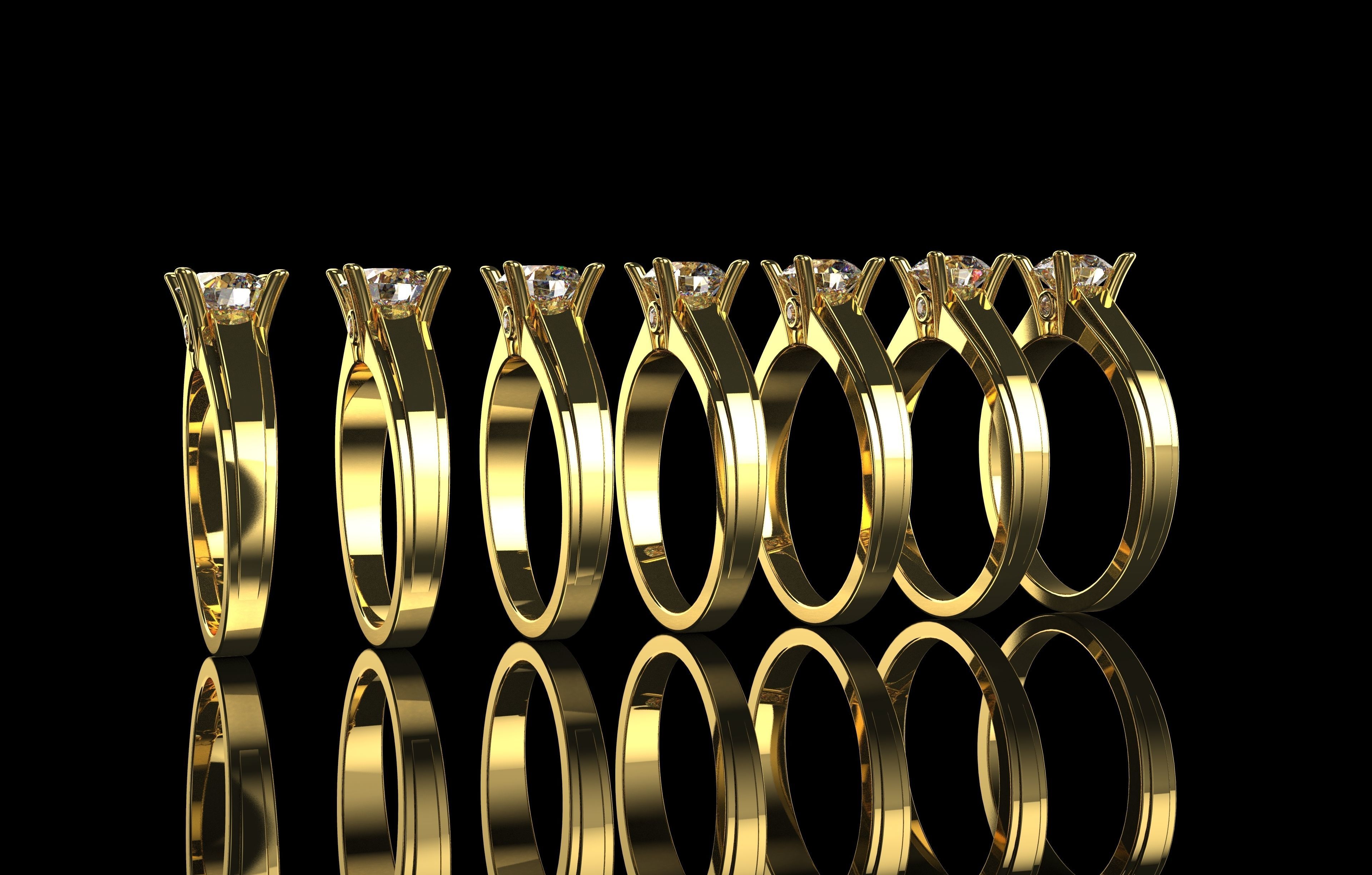 Solitaire Ring Collection   3D print model_4