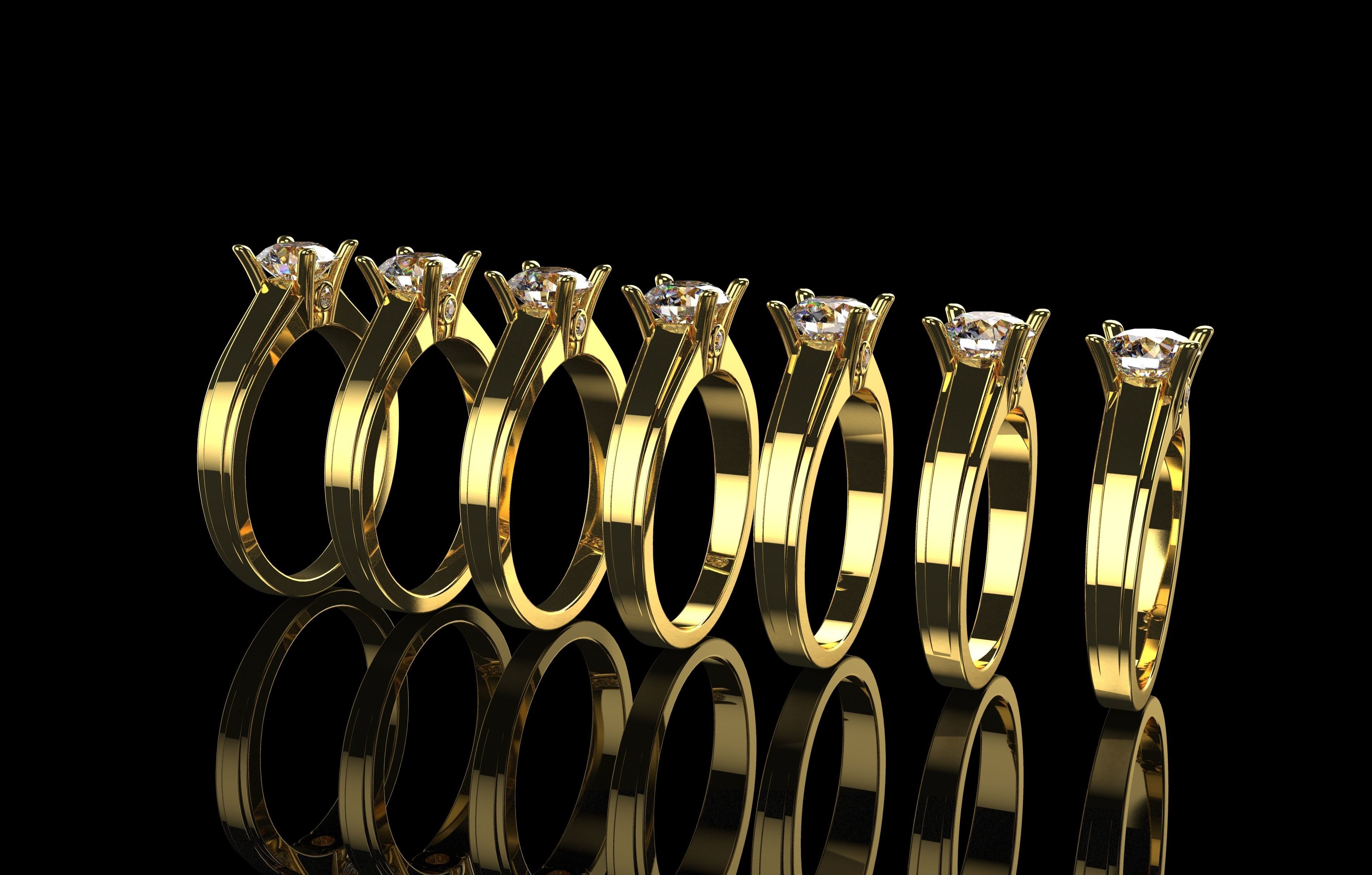 Solitaire Ring Collection   3D print model_1