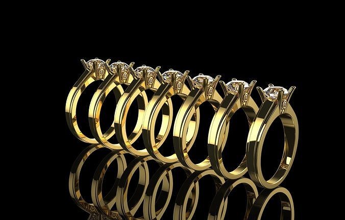 Solitaire Ring Collection   3D print model