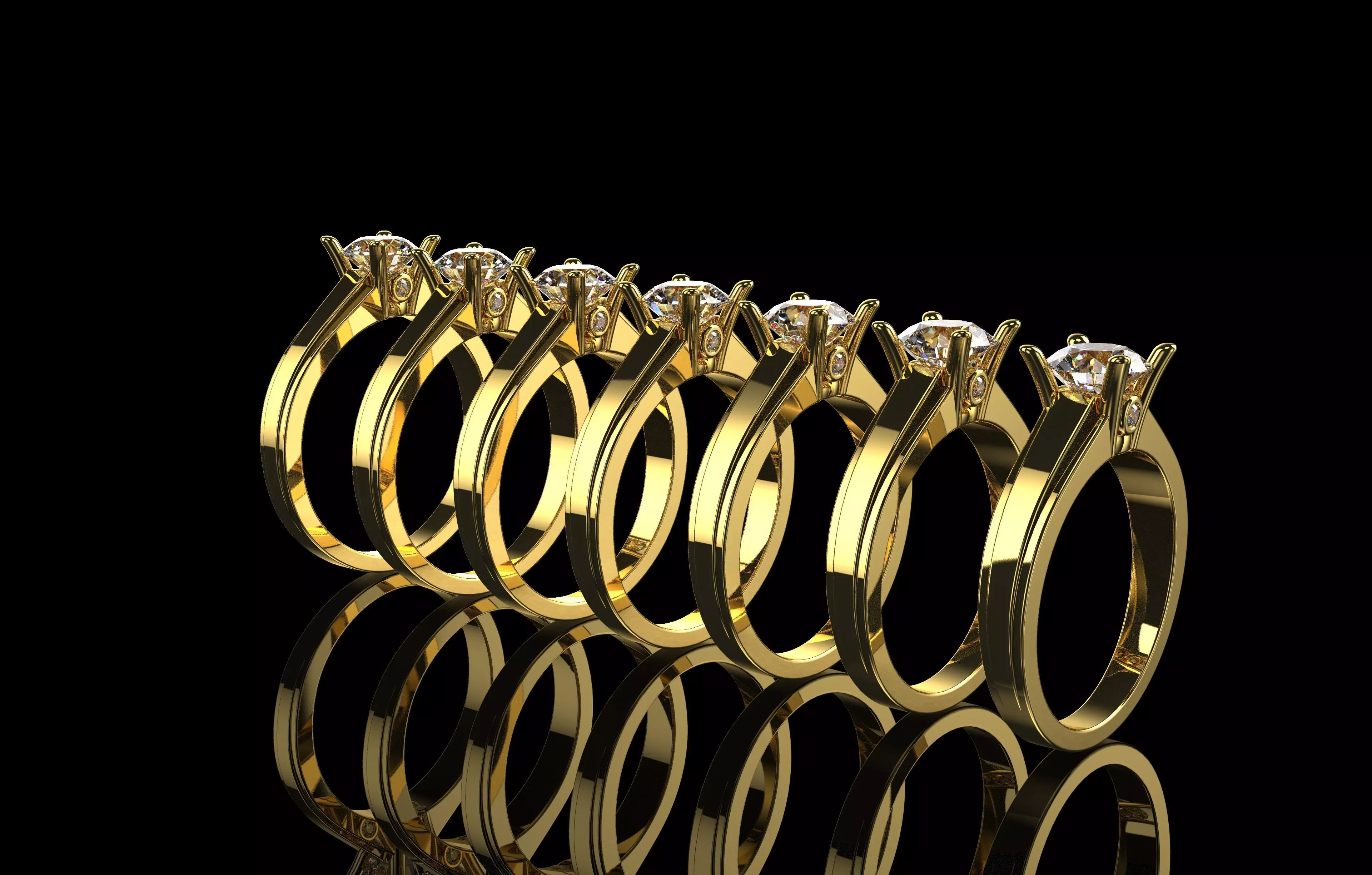 Solitaire Ring Collection   3D print model_0