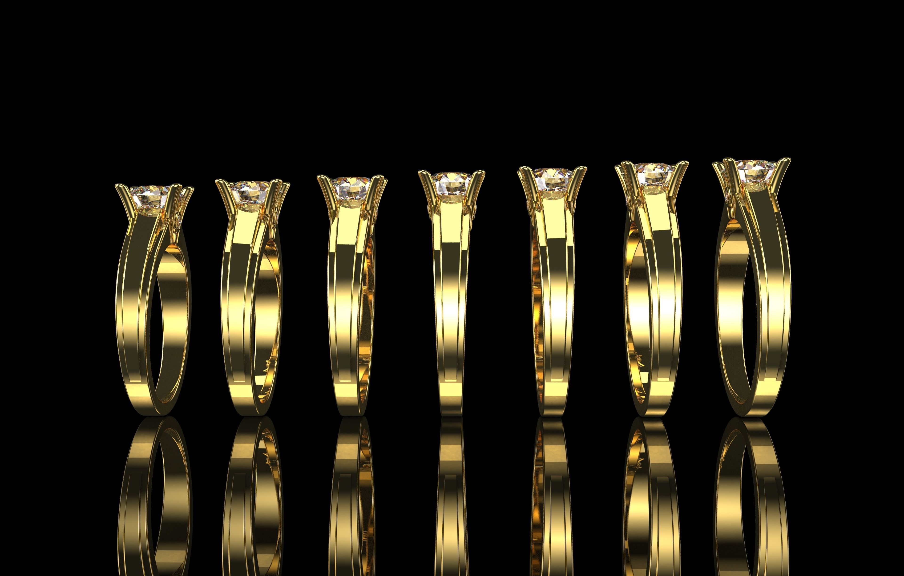 Solitaire Ring Collection   3D print model_2