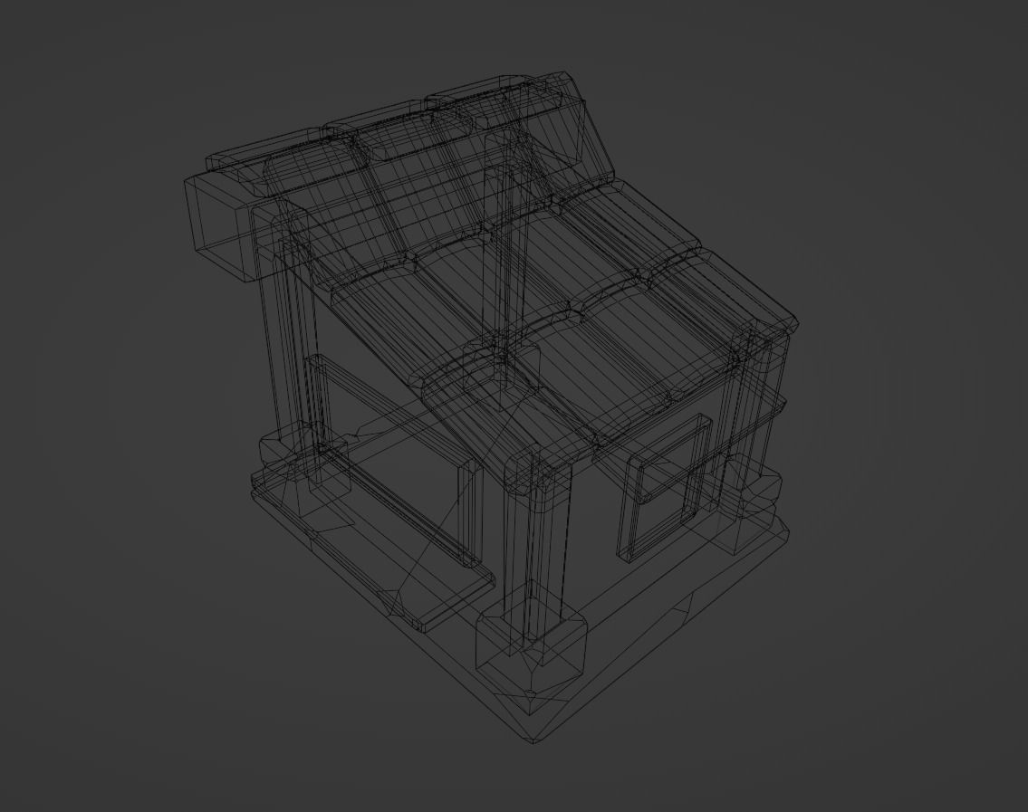 Low Poly Cartoon Cabin Low-poly 3D model_4