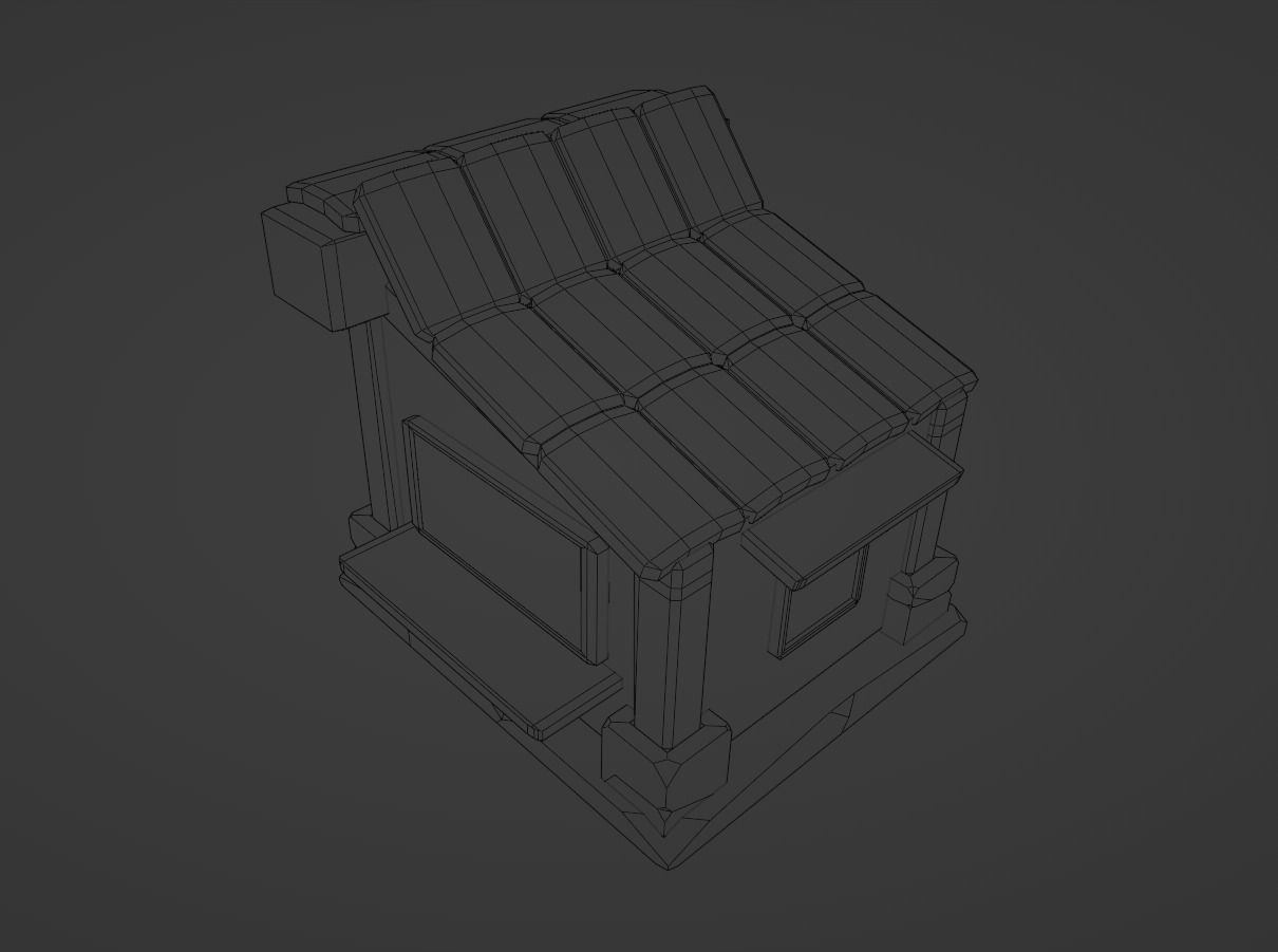 Low Poly Cartoon Cabin Low-poly 3D model_5