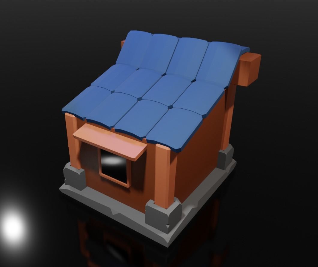 Low Poly Cartoon Cabin Low-poly 3D model_2