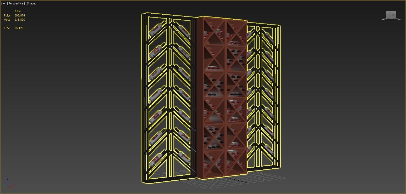 Wine Shelf 2 3D model_3