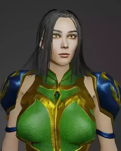 Fantasy Female Forest Guardian 3D Character